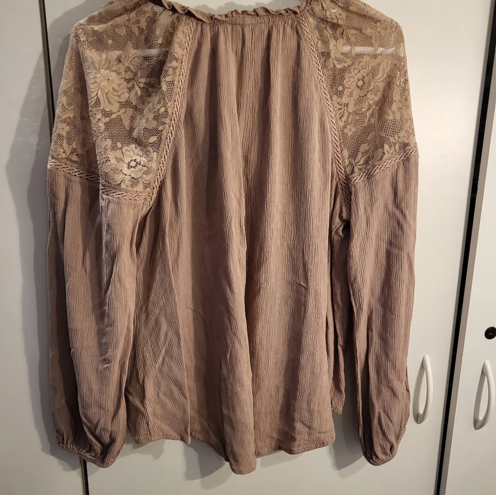 Knox Rose Womans XL Dusty Rose Long Sleeve Top - Picture 3 of 3
